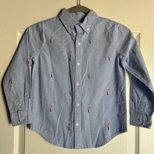 Janie & Jack NWT Flamingo Oxford long Sleeve boy size 6 shirt NEW